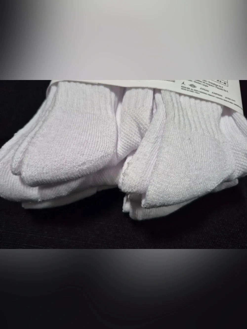 Nike Air Jordan White Crew Socks with Red and Black Logo - 6 Pack